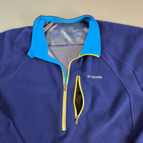Columbia Omni-Heat 1/4 Zip Pullover Blue Mens Large Approx No Size Tag - Picture 3 of 16